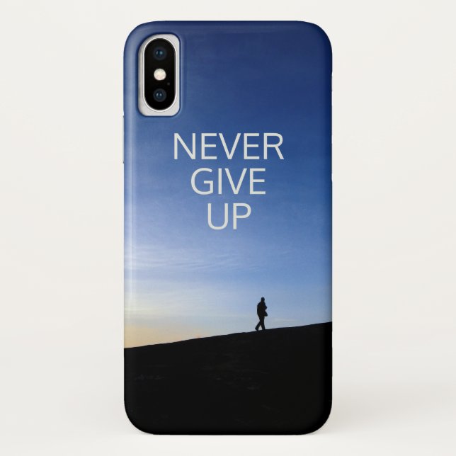 Inpirational Message, Never Give Up,  Case-Mate iPhone Case (Back)