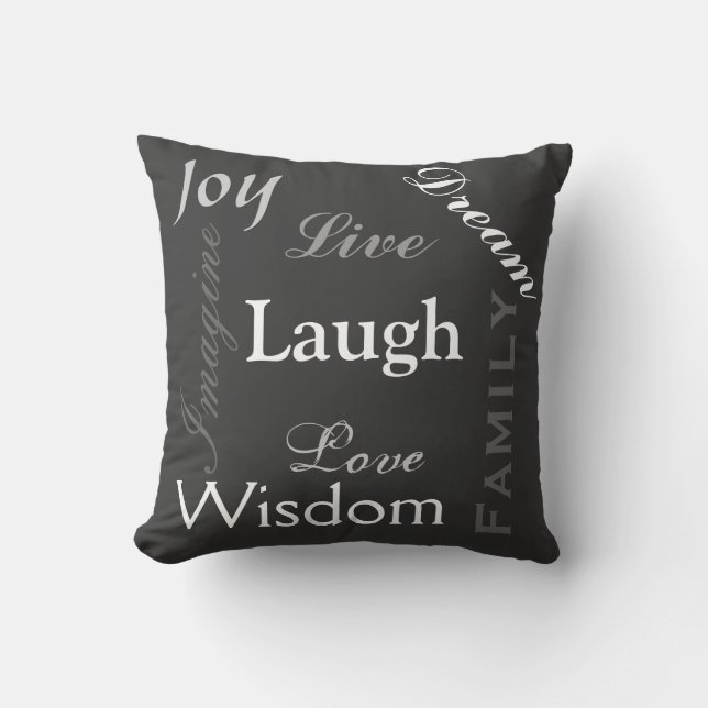 Inpirational Words Throw Pillow (Front)