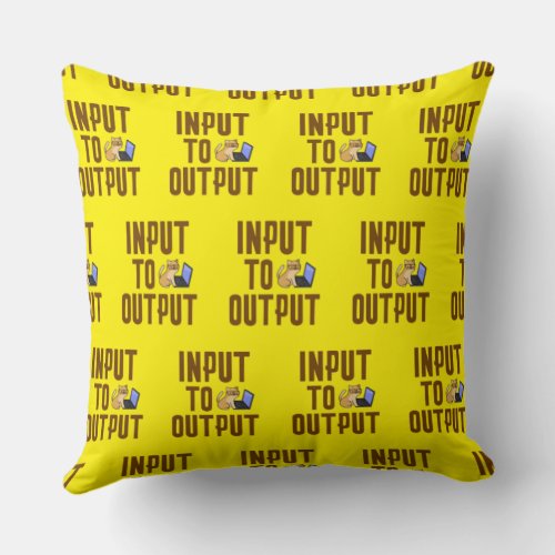 Input to Output Throw Pillow
