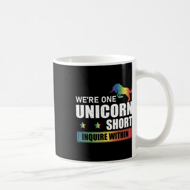 Inquire Within Funny Polyamory Unicorn Hunting A P Coffee Mug (Right)