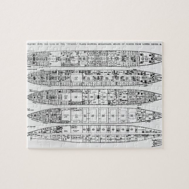 Inquiry in the Loss of the Titanic: Cross sections Jigsaw Puzzle (Horizontal)