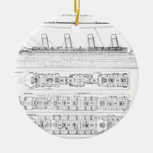 Inquiry into the Loss of the Titanic: Cross sectio Ceramic Ornament