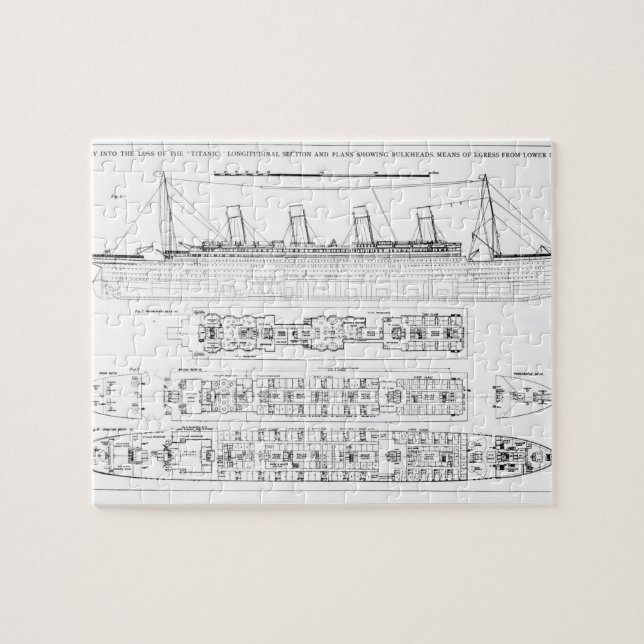 Inquiry into the Loss of the Titanic: Cross sectio Jigsaw Puzzle (Horizontal)