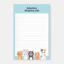 Inquisitive Cats Shopping List Personalized