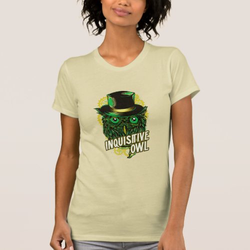 Inquisitive Owl _ green Steampunk weirdo T_Shirt