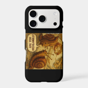 Inquisitive Snail & Michelangelo Parody Cartoon iPhone 17 Pro Case