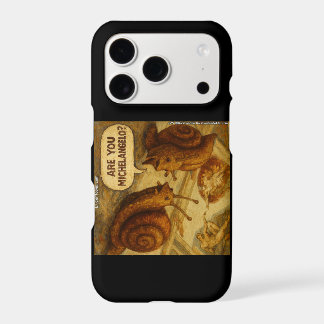 Inquisitive Snail & Michelangelo Parody Cartoon iPhone 17 Pro Case