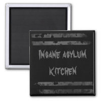 Insane asylum Halloween fridge magnet
