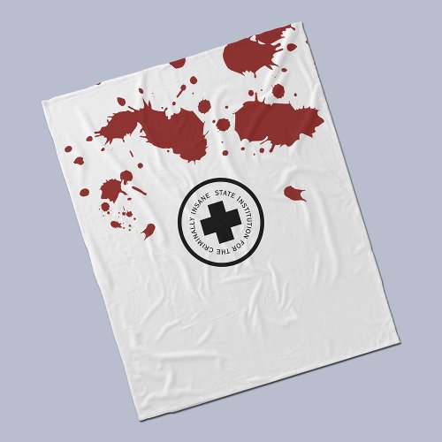 Insane Asylum Psych Hospital Blood Spatter Fleece Blanket