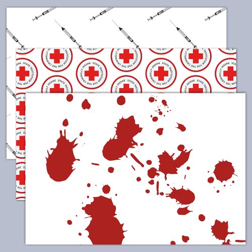 Insane Asylum Psych Hospital Blood Spatter Wrapping Paper Sheets