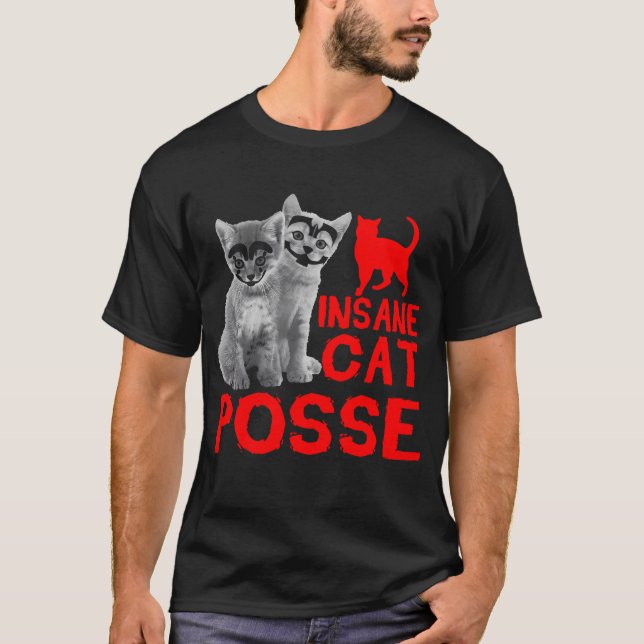 Insane Cat Posse Gift Tee For Men Women (Front)