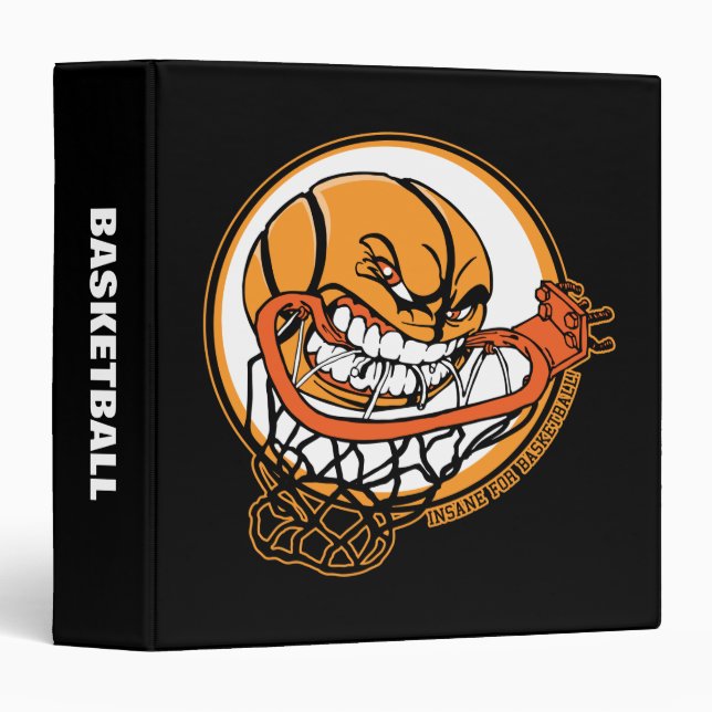 Insane for Basketball 3 Ring Binder (Front/Spine)