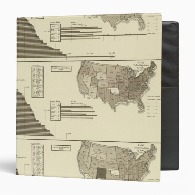 Insane, Idiotic, Blind statistical map 3 Ring Binder (Front/Inside)