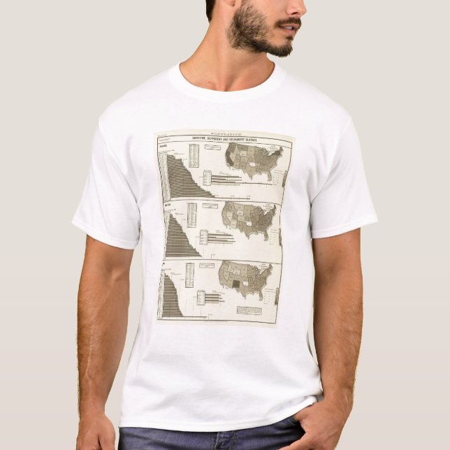 Insane, Idiotic, Blind statistical map T-Shirt (Front)