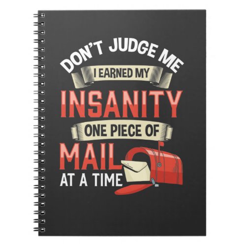 Insane Mailman Quote for Crazy Mail Carrier Notebook