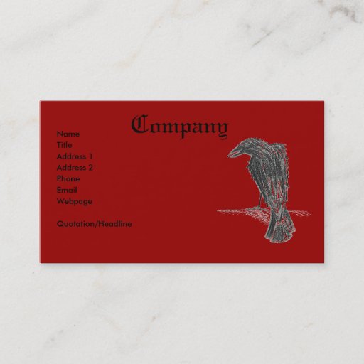 Customizable Insane Raven/Print Business Card