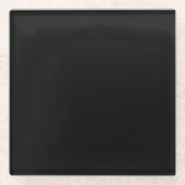 Insanely Black (The Darkest Black) CUSTOMIZABLE Glass Coaster (Front)