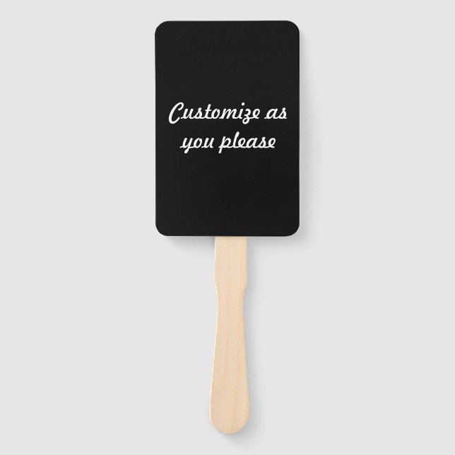 Insanely Black (The Darkest Black) Wedding Hand Fan (Front)