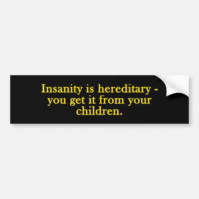 Insanity Is Hereditary Bumper Sticker (Front)