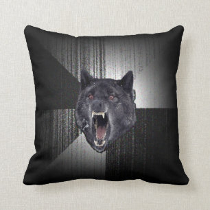 Insanity Wolf Meme Throw Pillow