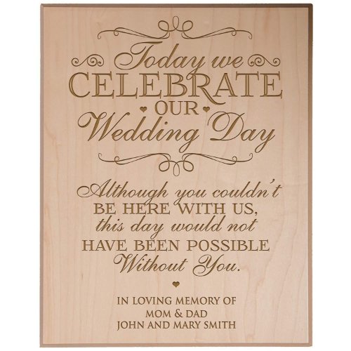 Inscribed Maple Wood Wedding Memorial Plaque 
