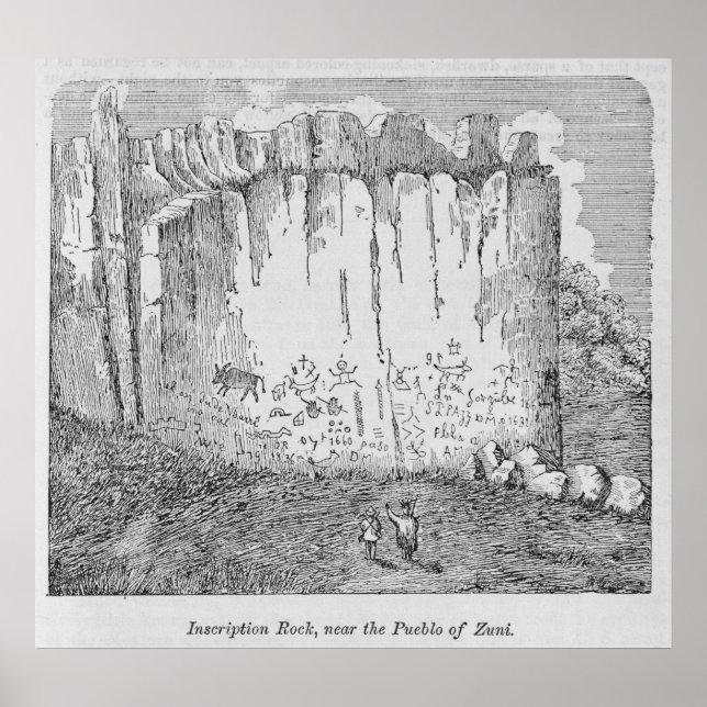 Inscription Rock, near the Pueblo of Zuni Poster (Front)