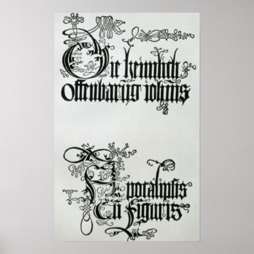 Inscriptions in Gothic script Poster