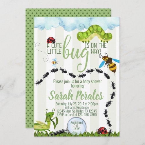 Insect Bug Baby Shower Invitation Invite