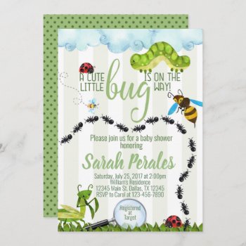 Insect Bug Baby Shower Invitation Invite by PerfectPrintableCo at Zazzle