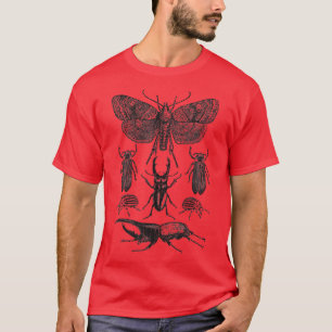 Insect Bug Collection  Moth Stag Beetle Cicada  T-Shirt