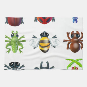 Insect bug icons towel