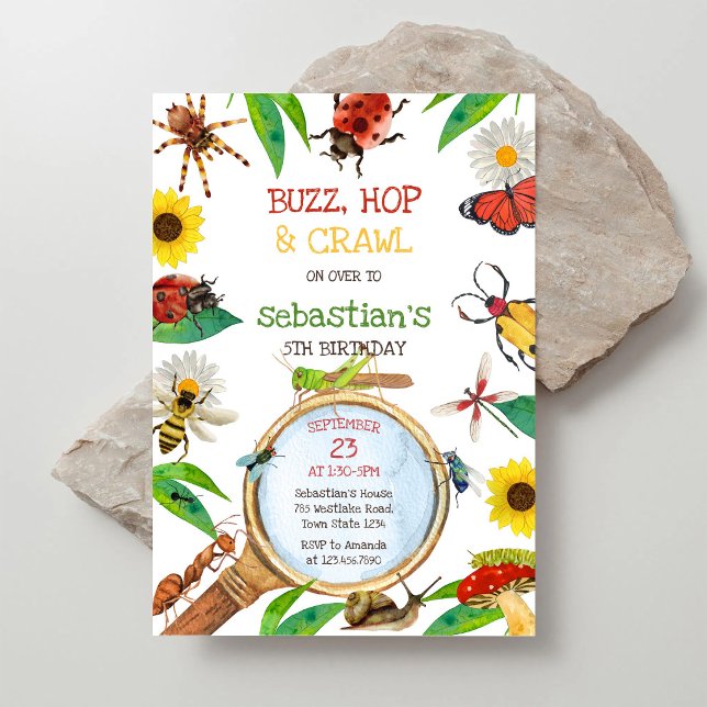Insect Bug Party Birthday Invitation (Creator Uploaded)