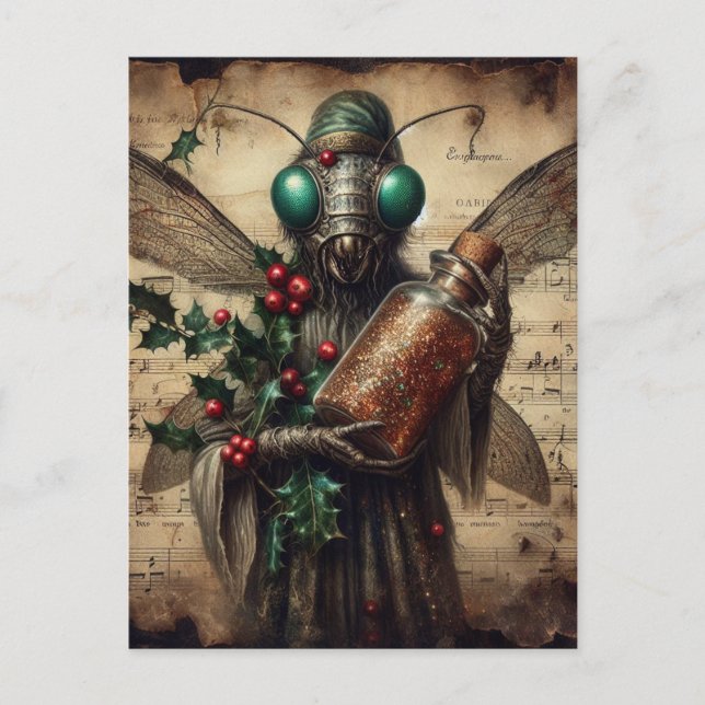 Insect Christmas Fairy Postcard (Front)