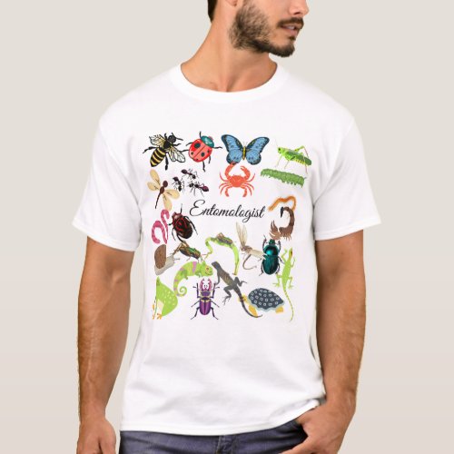 insect graphic and text entomology T_Shirt