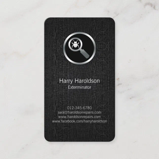 Insect Icon Black Grunge Exterminator BusinessCard Business Card | Zazzle