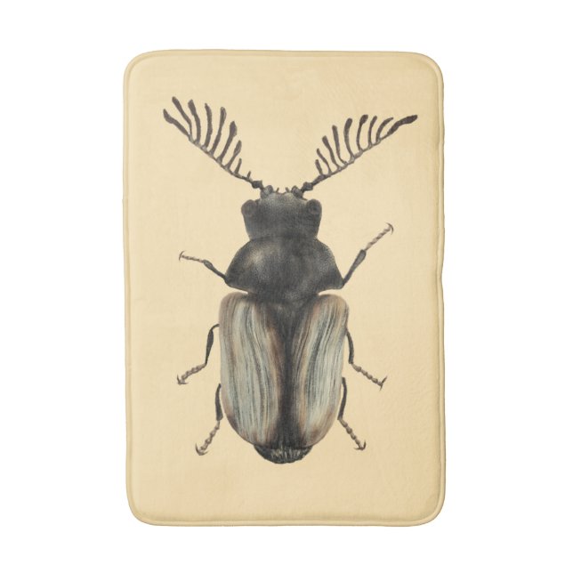 Insect Lover Art: Cool Beetle Bath Mat (Front Vertical)