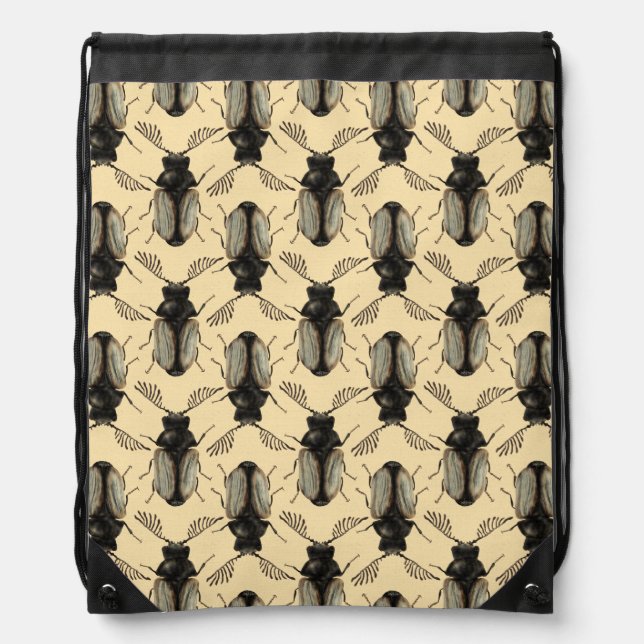 Insect Lover Art: Cool Beetle Drawstring Bag (Front)