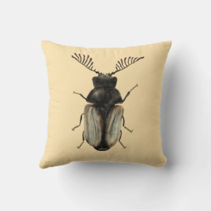 Insect Lover Art: Cool Beetle Throw Pillow