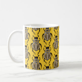 Insect Lover Yellow Decorative Beetle Art Bath Mat Coffee Mug
