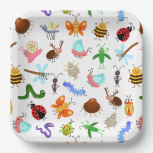 Insect Paper Plates, Bug Theme Birthday Party Plates