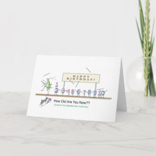 Insect Parade HappyBirthday Card - circle your age