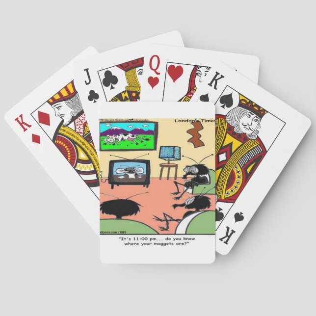 Insect Parents Funny Cartoon Poker Cards (Back)