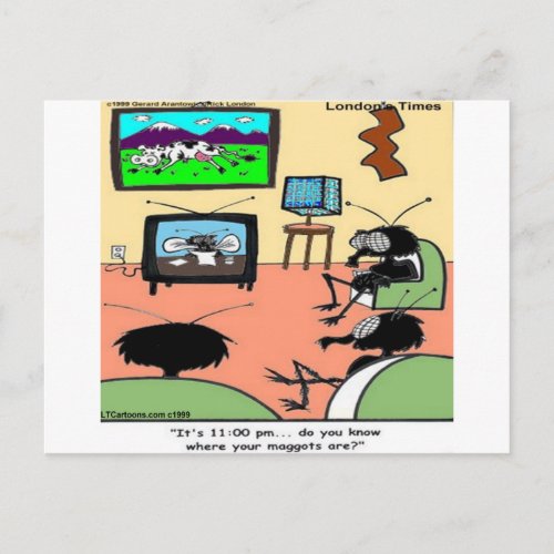 Insect Parents Funny Cartoon Postcard