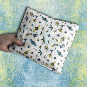 Insect Pattern White Tissue Paper