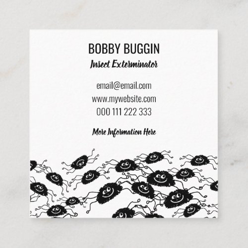 Insect Spider Bug Control Exterminator Template Square Business Card