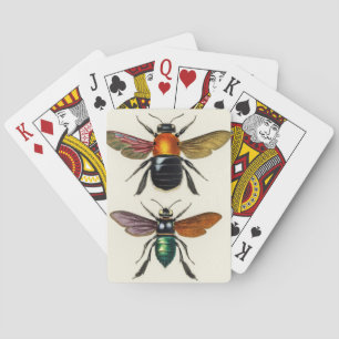 Insect vintage illustrated poker cards