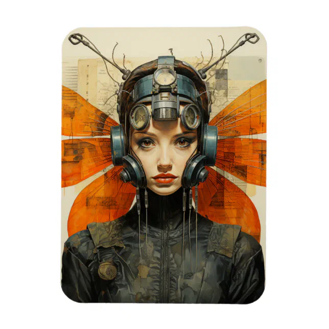 Insect Woman Scifi AI Art Magnet | Zazzle
