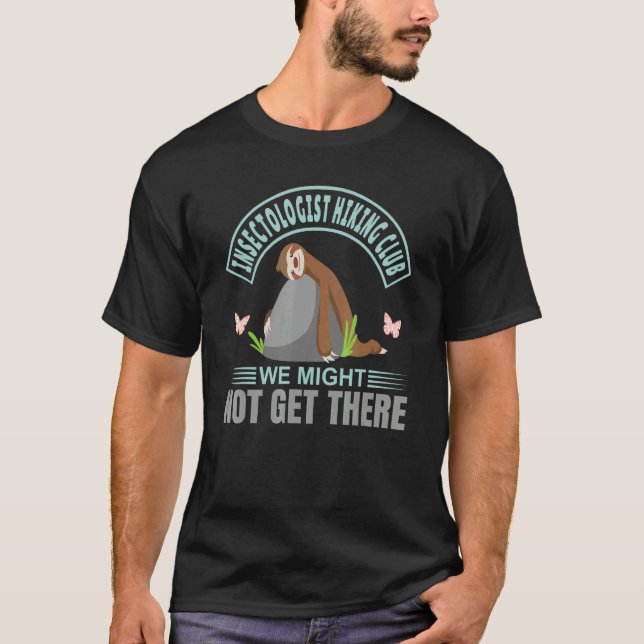 Insectologists Hiking Club Sloth Butterfly T-Shirt (Front)