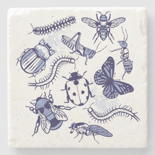 Insects and animals design stone coaster
