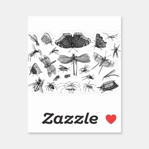 insects_animals_line_art_butterfly sticker